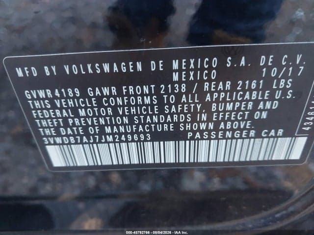 2018 VOLKSWAGEN JETTA 1.4T SE/1.4T WOLFSBURG EDITION 9