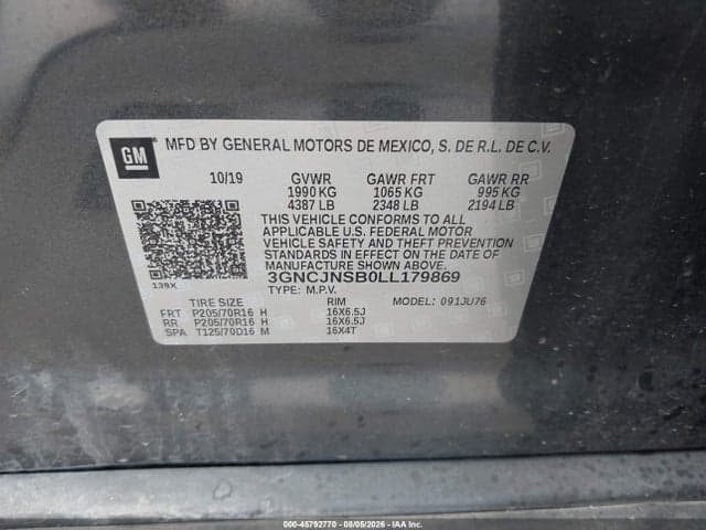 2020 CHEVROLET TRAX AWD LS 9
