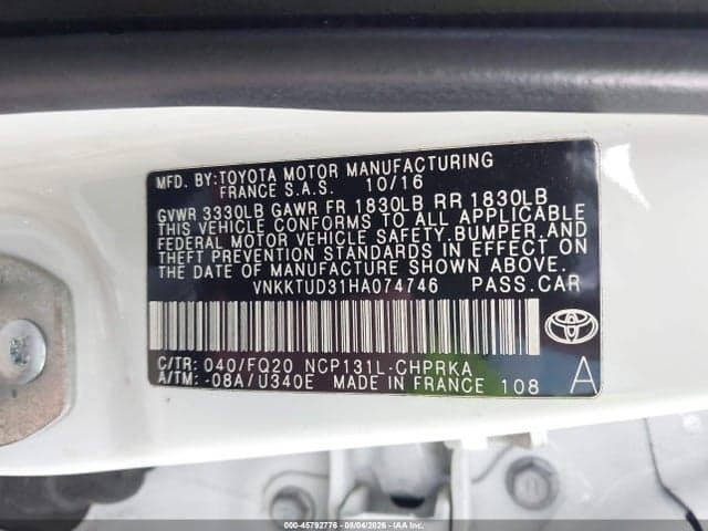 2017 TOYOTA YARIS L 9