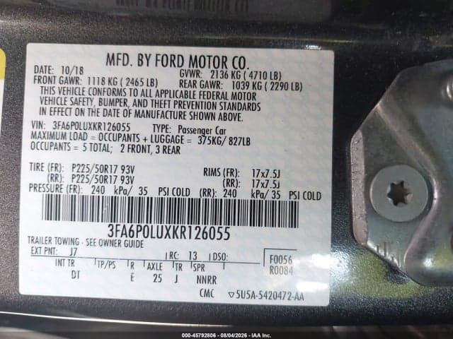 2019 FORD FUSION HYBRID SE 9
