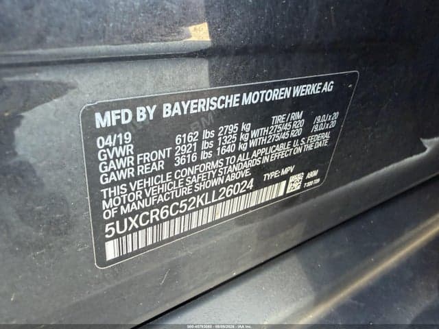 2019 BMW X5 XDRIVE40I 8