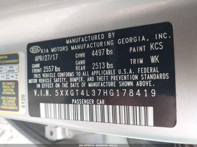 2017 KIA OPTIMA LX 9