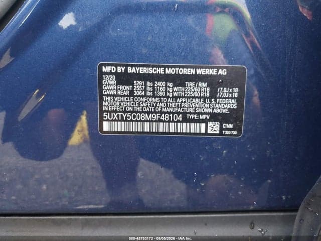 2021 BMW X3 XDRIVE30I 9