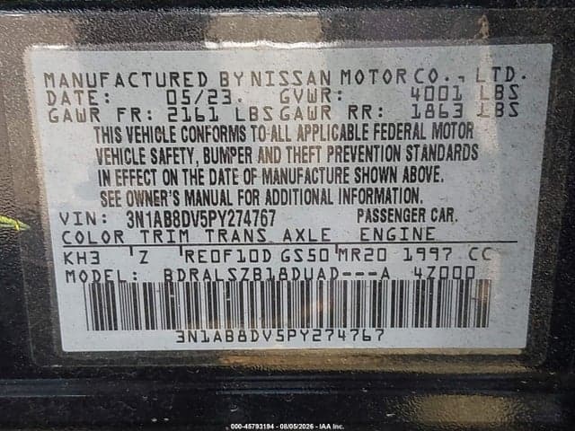 2023 NISSAN SENTRA SR XTRONIC CVT 9