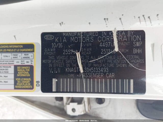 2017 KIA OPTIMA LX 9