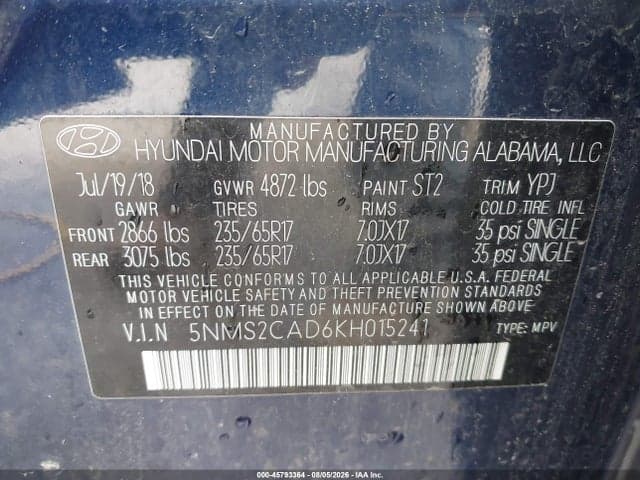 2019 HYUNDAI SANTA FE SE 9