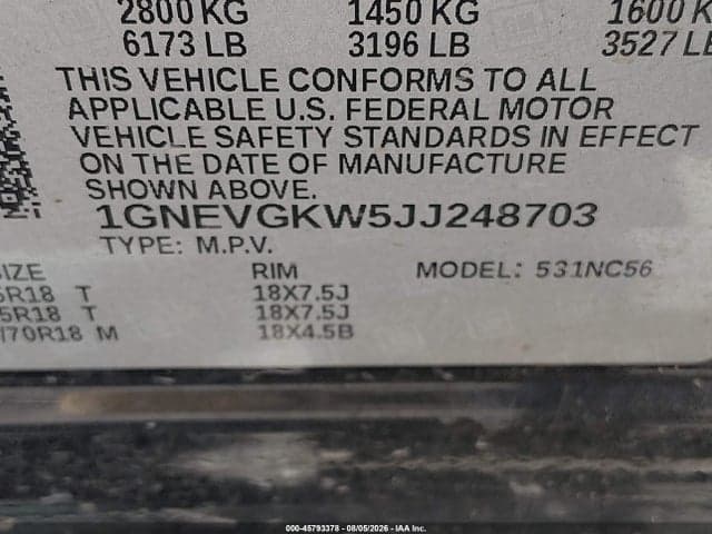 2018 CHEVROLET TRAVERSE LT CLOTH 9