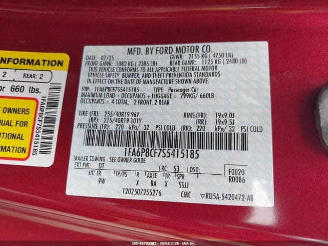2025 FORD MUSTANG GT PREMIUM FASTBACK 9