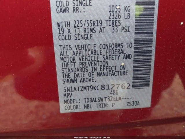 2019 NISSAN ROGUE SL 9
