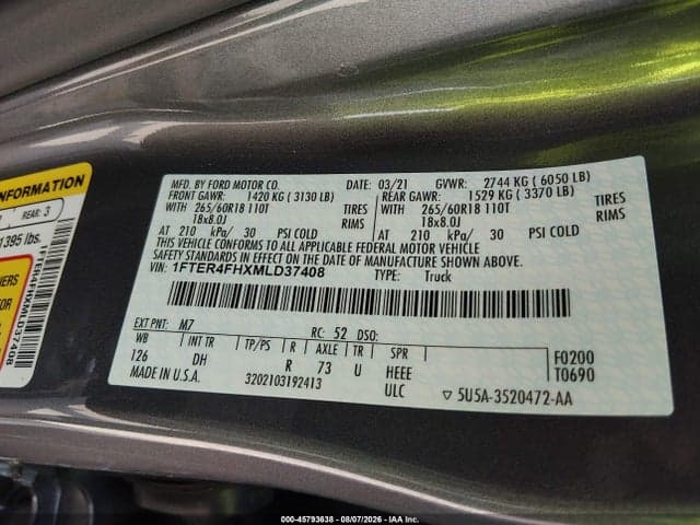 2021 FORD RANGER LARIAT 9