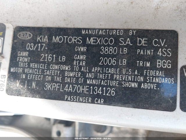 2017 KIA FORTE LX 9