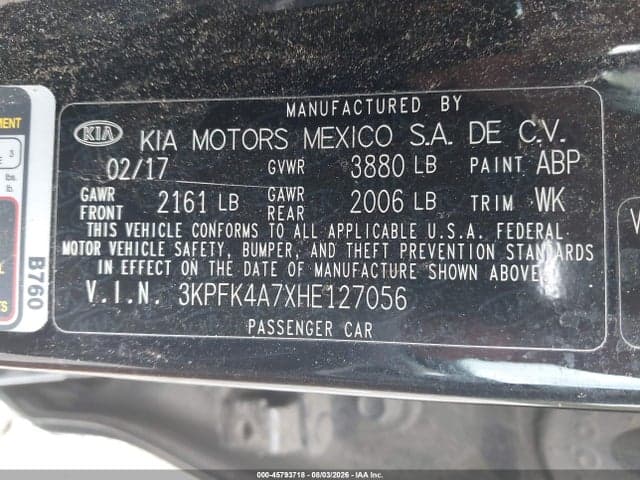 2017 KIA FORTE LX 9