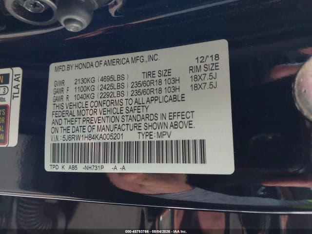 2019 HONDA CR-V EX-L 9