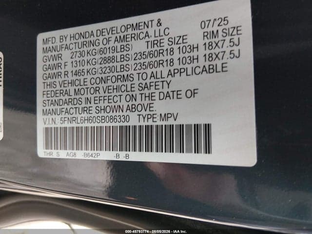 2025 HONDA ODYSSEY EX-L 9