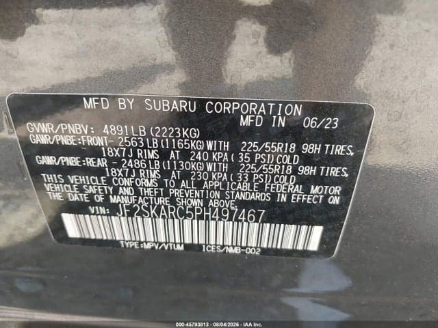 2023 SUBARU FORESTER TOURING 9