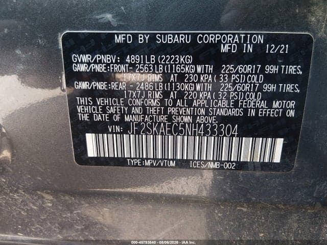 2022 SUBARU FORESTER PREMIUM 9
