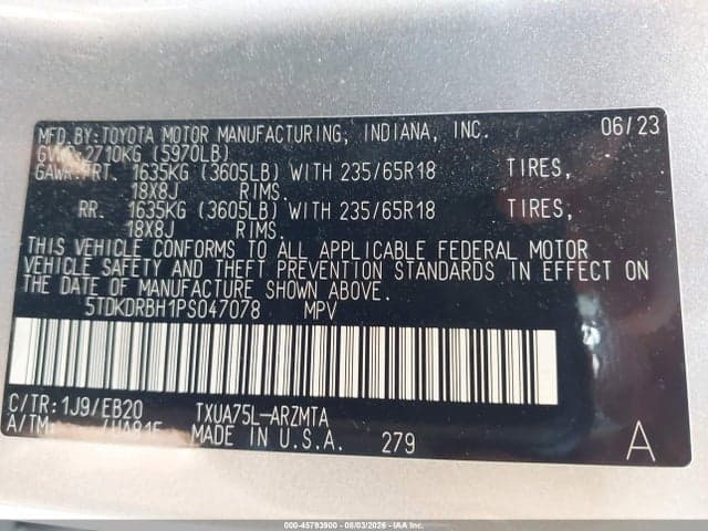 2023 TOYOTA HIGHLANDER XLE 9