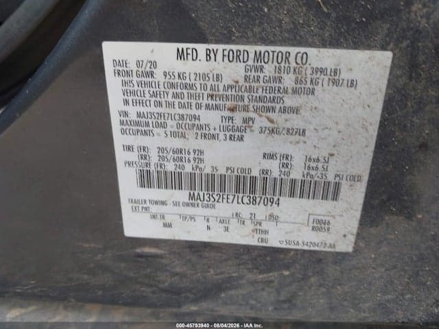 2020 FORD ECOSPORT S 9