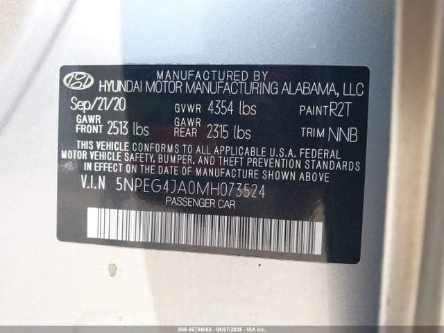 2021 HYUNDAI SONATA SE 9