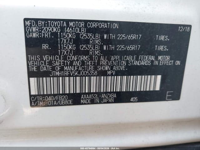2019 TOYOTA RAV4 LE 9