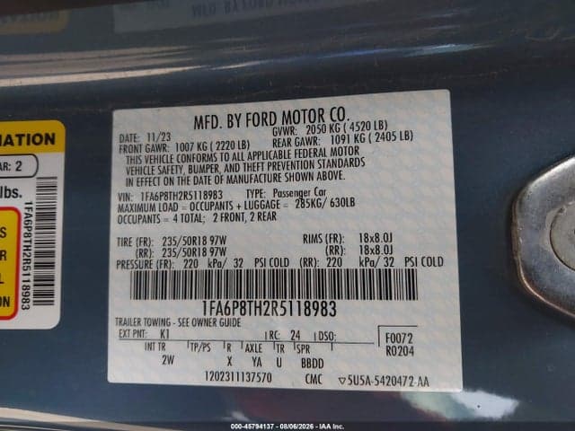 2024 FORD MUSTANG ECOBOOST FASTBACK 9