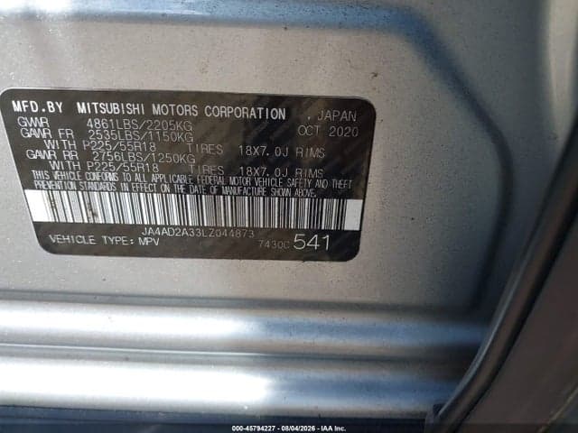 2020 MITSUBISHI OUTLANDER ES 2.4 9