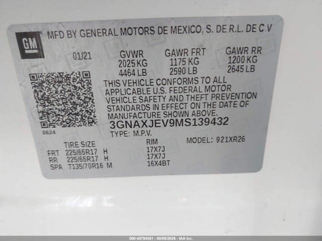 2021 CHEVROLET EQUINOX FWD 2FL 9
