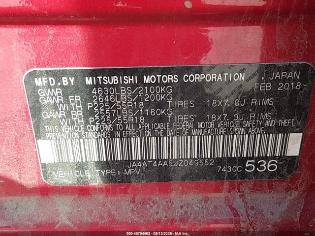2018 MITSUBISHI ECLIPSE CROSS LE 9