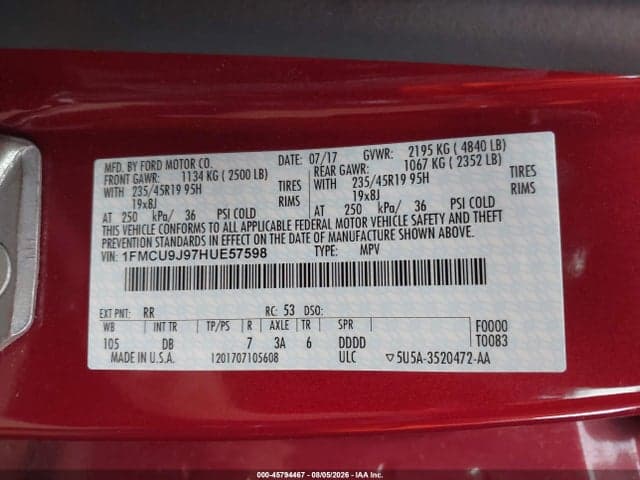 2017 FORD ESCAPE TITANIUM 9