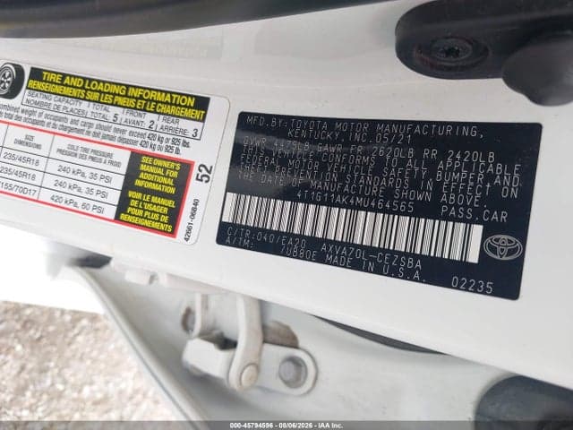 2021 TOYOTA CAMRY SE 9