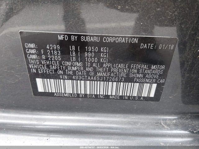 2018 SUBARU IMPREZA 2.0I 9