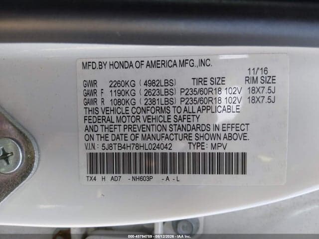 2017 ACURA RDX ADVANCE PACKAGE 9