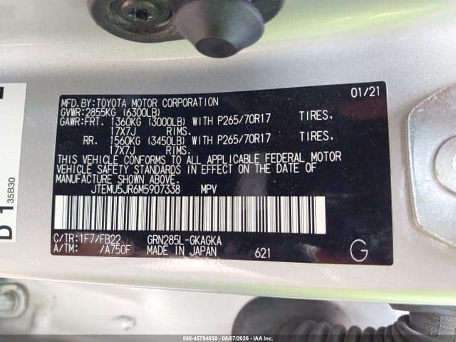 2021 TOYOTA 4RUNNER SR5 9