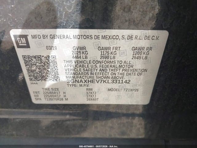 2019 CHEVROLET EQUINOX LS 9