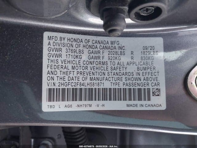 2020 HONDA CIVIC SPORT 9