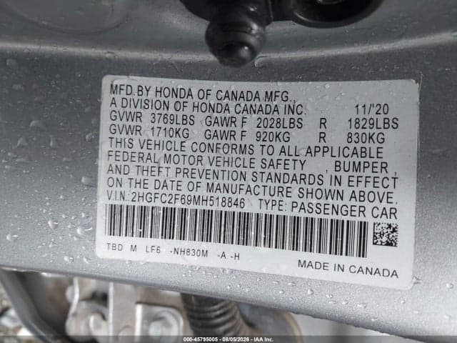 2021 HONDA CIVIC LX 9