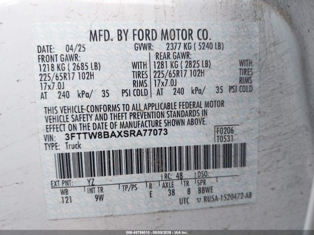 2025 FORD MAVERICK XL 9