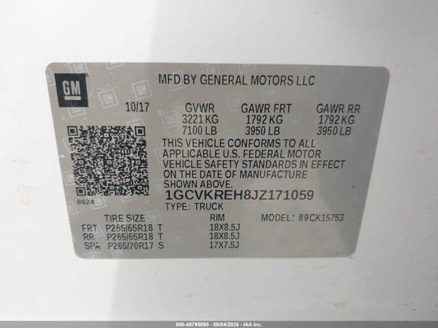 2018 CHEVROLET SILVERADO 1500 1LT 9