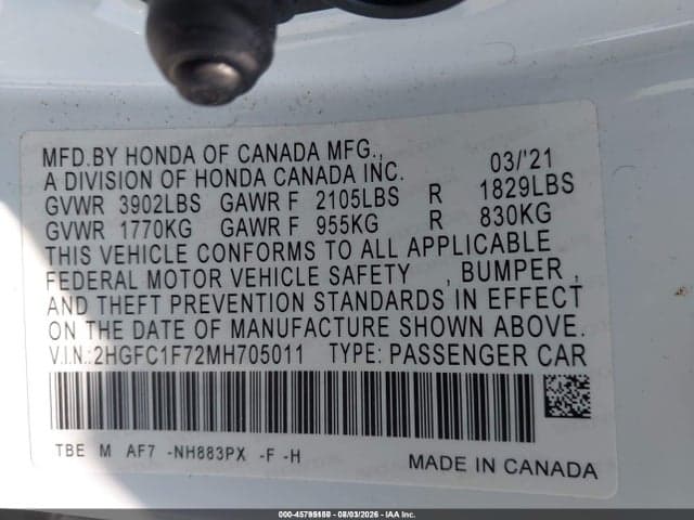 2021 HONDA CIVIC EX-L 9