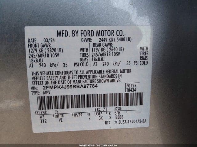 2024 FORD EDGE SEL 9