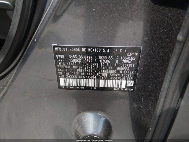 2018 HONDA FIT LX 9