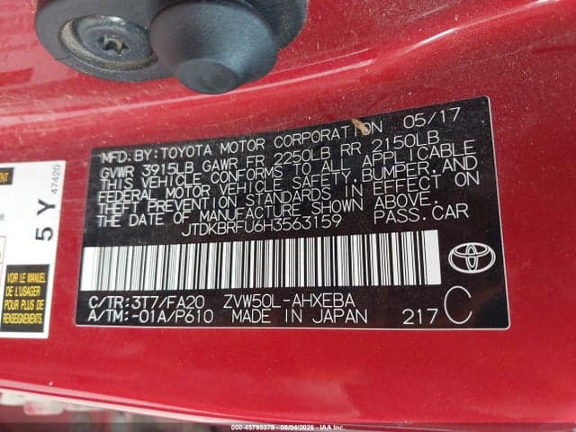 2017 TOYOTA PRIUS TWO 9