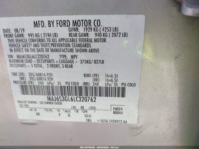 2020 FORD ECOSPORT SE 9