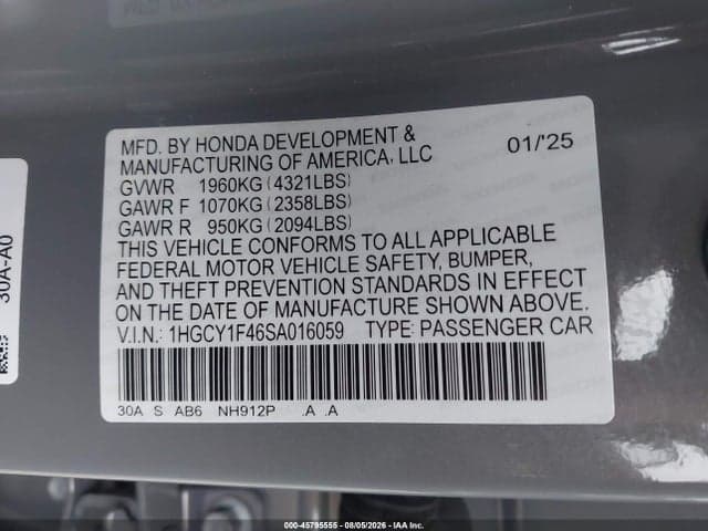 2025 HONDA ACCORD SE 9