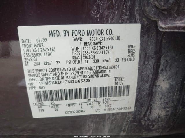 2022 FORD EXPLORER XLT 9