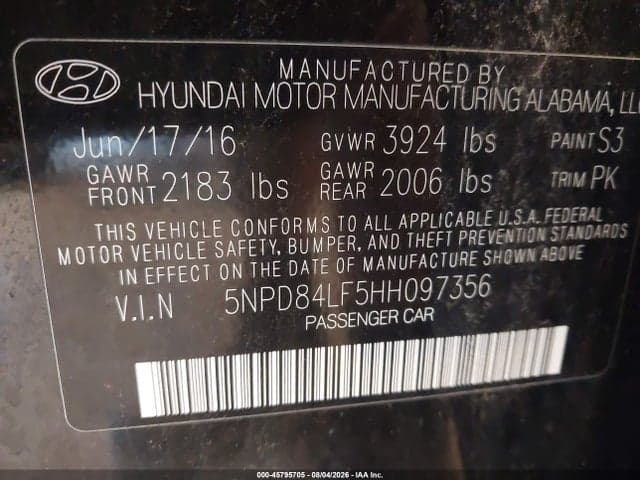 2017 HYUNDAI ELANTRA SE 9