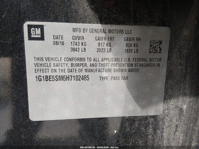 2017 CHEVROLET CRUZE LT AUTO 9