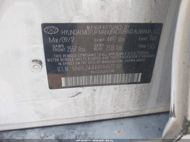 2017 HYUNDAI SONATA 9