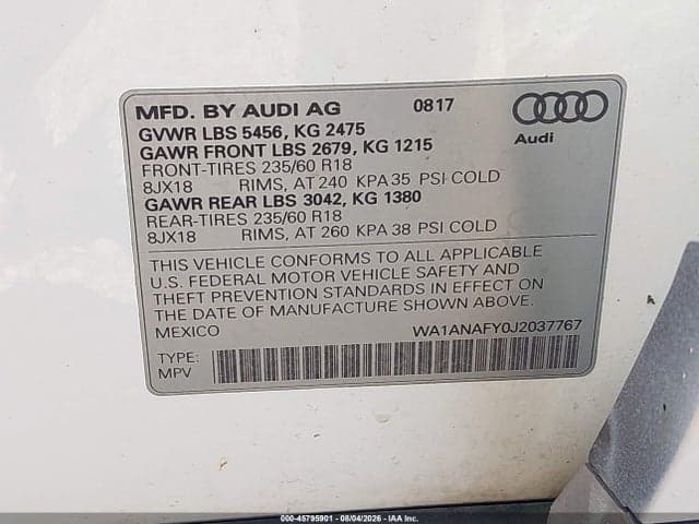 2018 AUDI Q5 2.0T PREMIUM/2.0T TECH PREMIUM 9