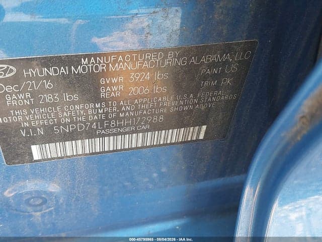 2017 HYUNDAI ELANTRA SE 9